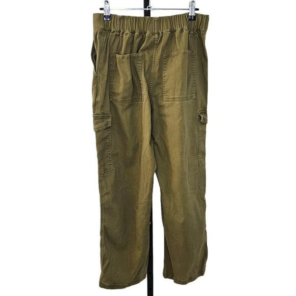 Oak + Fort Womens High Rise Cargo Utility Straight Leg Pants  Size Medium Green - Picture 2 of 8